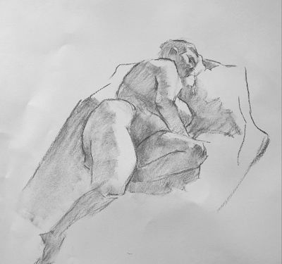 Reclining Nude Foreshortened